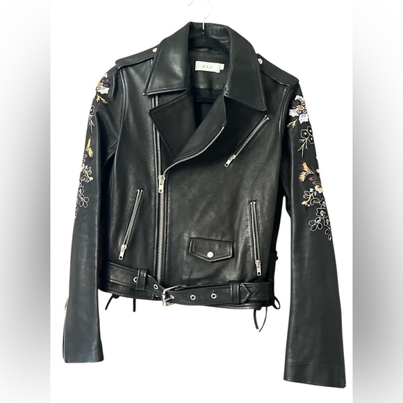 A.L.C. Benson Embroidered Leather Jacket - Picture 2 of 9